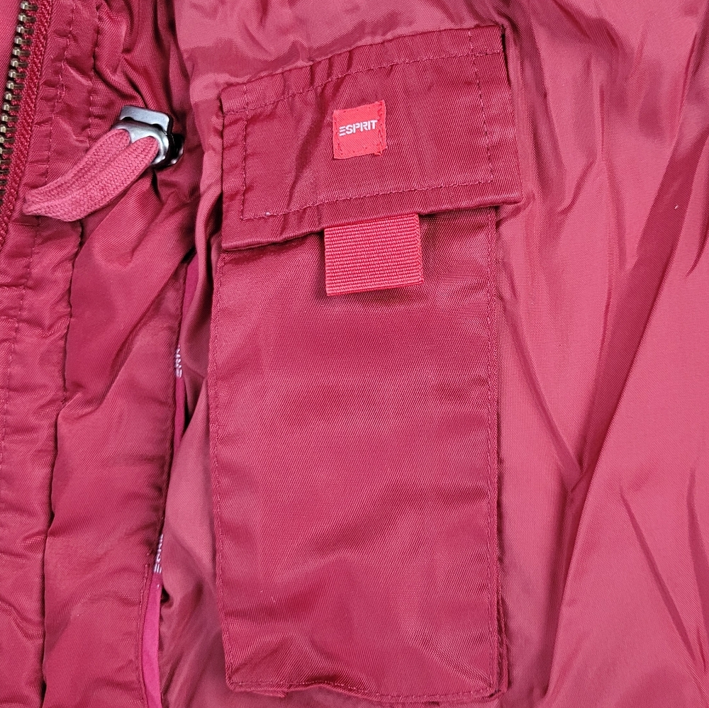 Esprit Puffer Vest With Knit Collar Burgundy Small - Picture 7 of 7